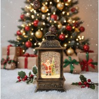 Новогодний декоративный светильник-фонарь Brown с LED-подсветкой, размер 15×6×6 см