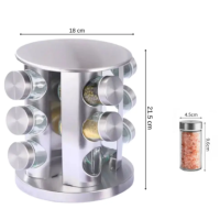Набор емкостей - карусель для специй специальная на подставке Spice Carousel ∙ 12 стеклянных баночек ∙ Нержавеющая сталь(9)