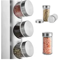 Набор емкостей - карусель для специй специальная на подставке Spice Carousel ∙ 12 стеклянных баночек ∙ Нержавеющая сталь(9)