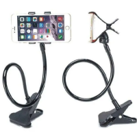 Универсальный пластиковый гибкий держатель для смартфона с прищепкой. Без коробки (100)