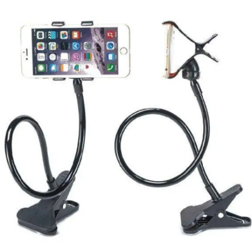 Универсальный пластиковый гибкий держатель для смартфона с прищепкой. Без коробки (100)