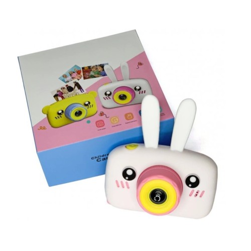 Детский фотоаппарат Baby Photo Camera Rabbit фотокамера с автофокусом Х500 Зайчик Белый, Голубой 