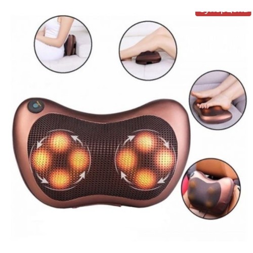 Массажная подушка с инфракрасным подогревом Massage Pillow QY-8028, роликовый масажер для спины и шеи(20)