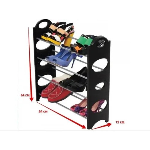 Полка для обуви Shoe rack (4 полки, 12 пар) (25Wх7,9"Dх25"H) 