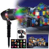 Декоративний вуличний новорічний лазерний проектор Star Shower Pro LED: 12 картриджів