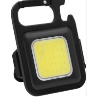 Аккумуляторный брелок-фонарик с карабином для ключей led cob светодиодный карманный мини фонарик для туриста(240)