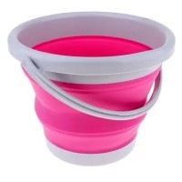 Сложное туристическое силиконовое ведро 10 литров (голубое, розовое, серое), портативное компактное ведро(40)