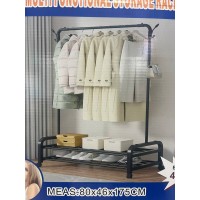 Напольная вешалка стойка для одежды 80*46*175 см с усиленной конструкцией 40 кг. (Белая)YH 6803-80 (8шт)