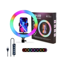 Кольцевая разноцветная лампа MJ33 RGB LED RING на 33см