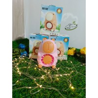 Вентилятор портативный аккумуляторный с подсветкой КАПИБАРА 12*8*6 см на USB(144)