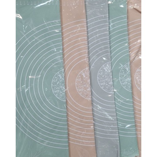 Коврик для теста, силиконовый, цвет: пудра, мята, серый, размер: 50*70 см(7523)(50)