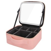 Дорожный органайзер для косметики с зеркалом и LED-подсветкой, размеры 26x23x11 см (20шт)