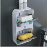 Мыльница-органайзер двойная с откидной крышкой Flip Lip Drain Soap Box