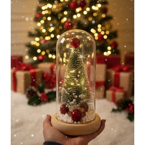 Светящаяся новогодняя елка в колбе  Новогодний ночник, Елка с led подсветкой(60)