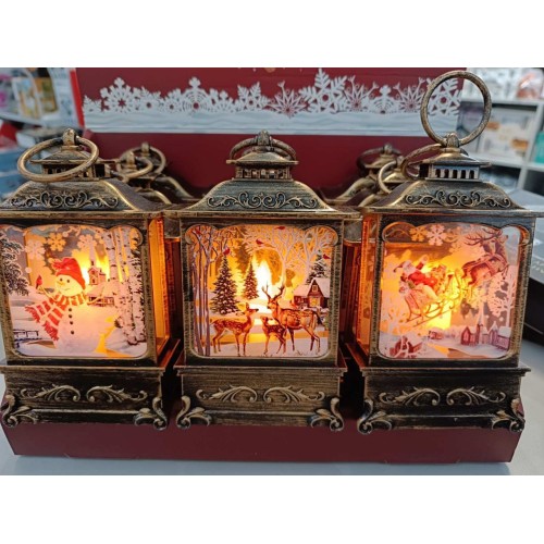 Фонарик LED свеча электронная декор на новый год Ретро Олени 12х7х2,5(12)