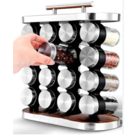 Набор для специй стекло16 шт, на подставке / Органайзер для специй