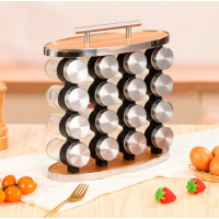 Набор для специй стекло16 шт, на подставке / Органайзер для специй