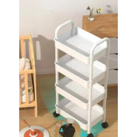 Половая 4 ярусная полка-этажка 32.5×21.5×97 см на колесах Storage rack ( 28 шт )