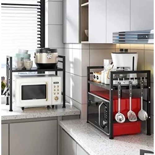 Kitchen And Bathroom Storage Rack. Полка над микроволновкой. Стойка для хранения вещей в ванной комнате и кухне( чорный, белый) 