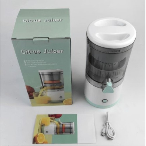 Аккумуляторная портативная мини соковыжималка для цитрусовых, ягод и фруктов Citrus Juicer с зарядкой USB 0.4 л