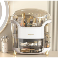 Настольный пылезащитный макияж бокс (органайзер) для хранения косметики и инструментов для макияжа. Цвет: масло и белый(4шт)